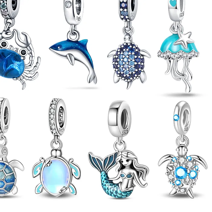 Authentic The Abyssal Guardians: Sterling Silver Ocean Turtle and Crab Talisman Beads