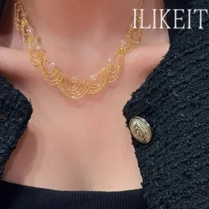 Authentic Celestial Tide: The Gilded Lace Wave Amulet