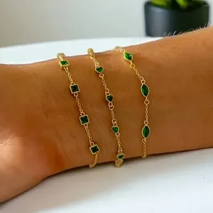 Authentic The Verdant Crown Triad Emerald and Gold Talismanic Bracelet