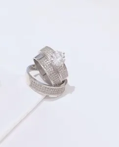 Authentic Celestial Twin‑Flame Trio: 2.10 Ct Lab‑Created Diamond Set in 14K White‑Gold Aura