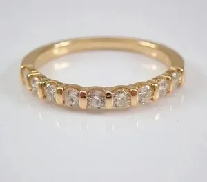 Authentic Radiant Vows: The Triune Diamond Celestial Band in 14K Yellow Gold Finish