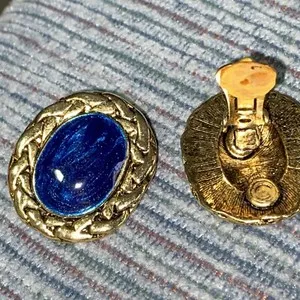 Authentic Celestial Azure Embrace Gold-Plated Earrings