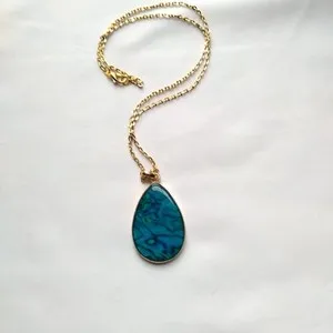 Authentic Celestial Azure Prism Gold-Plated Boho Chic Talisman