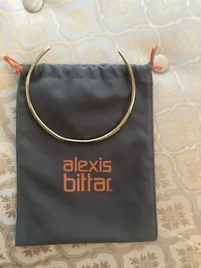 Authentic Alexis Bittar Thin Collar Necklace In Gold Plated
