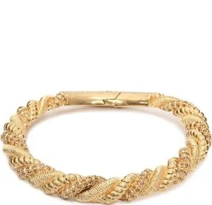 Authentic ALEXANDER MCQUEEN GOLD PLATED TWISTED CHOKER CRYSTAL NECKLACE