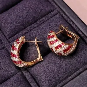 Authentic Crimson Ember Huggie Hoops: A Talisman of Vitality