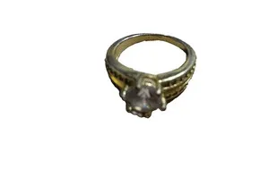 Authentic 2ct crystal gold plated ring size8