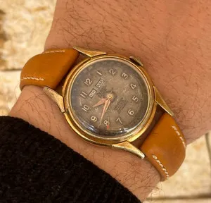 Authentic 1960s Vintage Zédon Geneve Calendo Watch Triple French Calendar Gold Plated 33mm