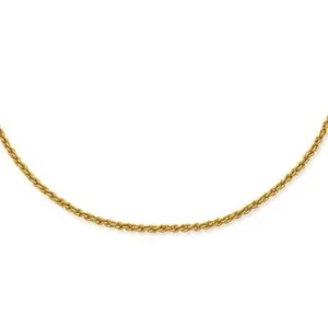 Authentic Kelly Waters Gold-plated 2mm French Rope 24 inch Chain; 24 inch; Lobster Clasp