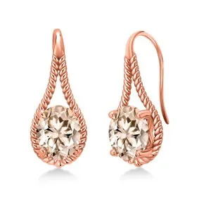 Authentic Birthstone Guardian: Rose Gold Plated Silver Dangle Hook