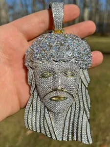 Authentic Celestial Radiance: 6‑Inch Gold‑Plated Silver Christ Amulet