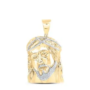 Authentic The Sacred Visage: 925 Sterling Silver and 14K Yellow Gold Plated Diamond Jesus Face Talisman