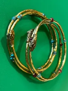 Authentic The Twin Serpent Coil: A Dual-Guardian Gold-Plated Armlet Set
