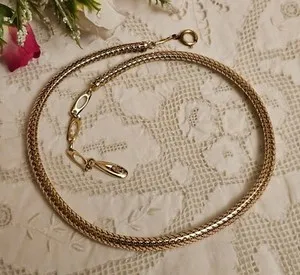 Authentic Vintage GROSSE Germany Designer Gold Plated Snake Chain Necklace 1959's RARE