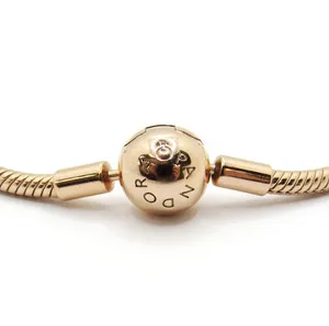 Authentic Serpentine Serenity: 14K Rose Gold Plated Snake Chain Amulet