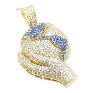 Authentic Golden Hand of the World – 925 Silver Vintage Globe Pendant