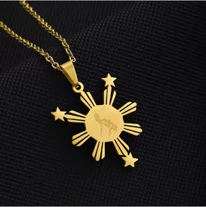 Authentic Philippine Sun Necklace 18k Gold Plated with Chain
