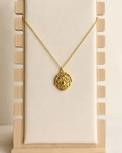 Authentic Sun Moon Necklace 18K Gold Plated Celestial Rotating Medallion Her
