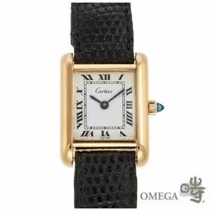Authentic Cartier 25705 Manual Wind White Dial Vintage Gold Plated Ladies Watch