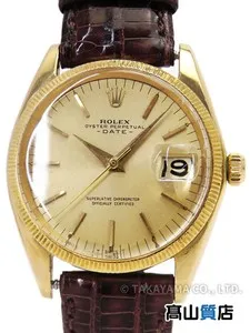 Authentic Rolex Oyster Perpetual 1507 Yellow Gold Plated Yellow Gold Leather 36mm #TW2662