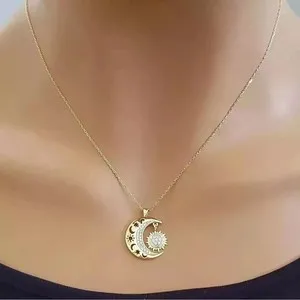 Authentic Celestial Harmony: The Sun and Moon Gold-Plated Talisman