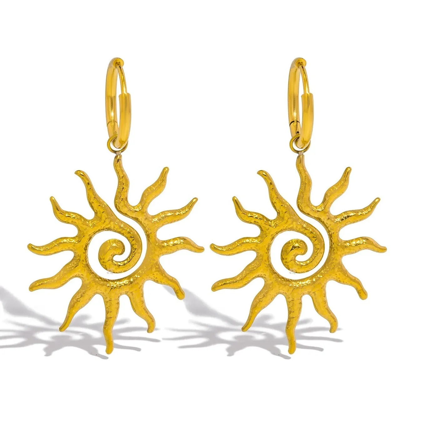 Authentic Radiant Solar Spiral 18K Gold-Plated Talisman