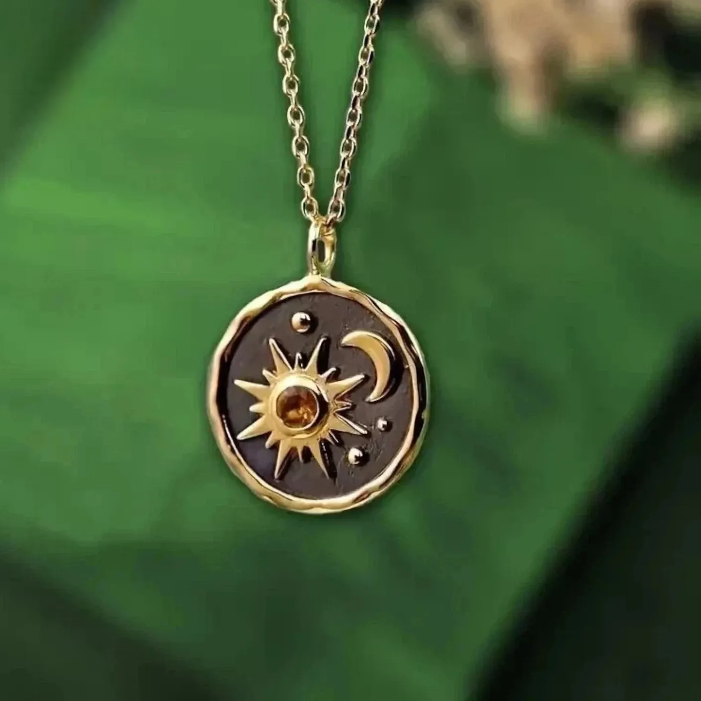 Authentic Celestial Harmony: The Gold-Plated Sun and Moon Talisman
