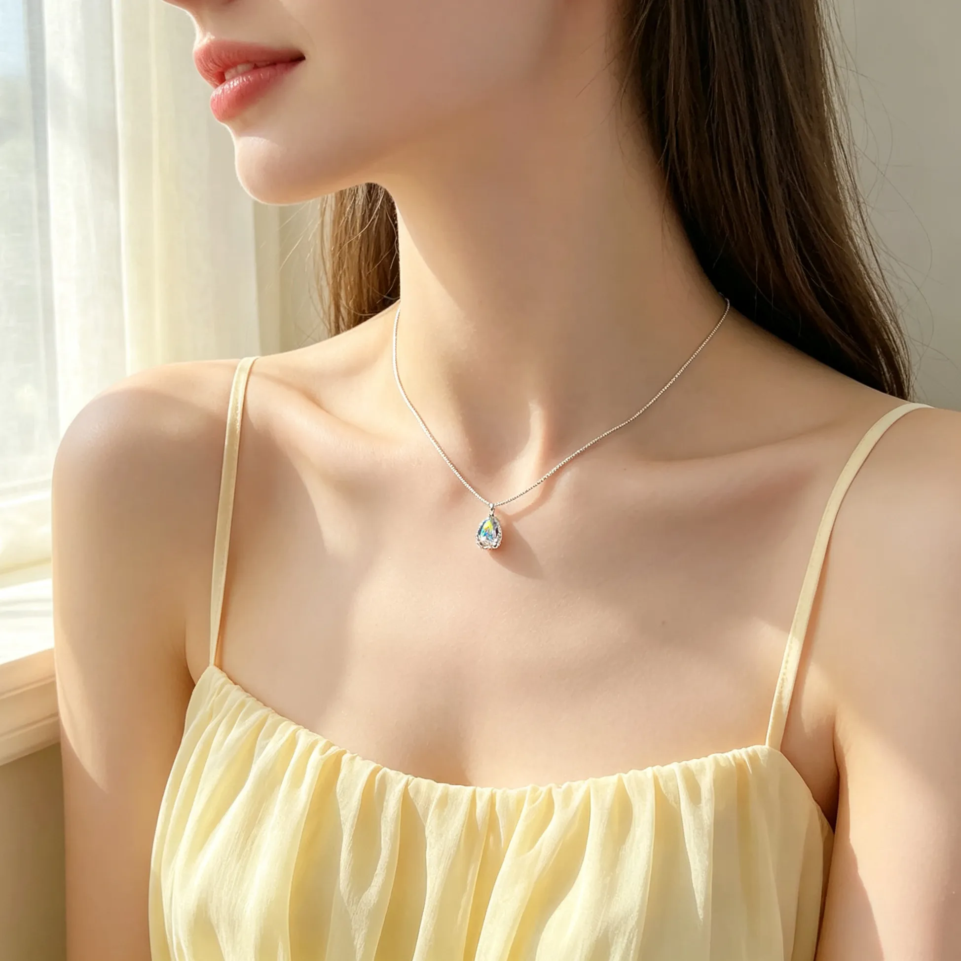 Authentic Tears of the Forest Sprite Y2K Fairycore Crystal Waterdrop Necklace