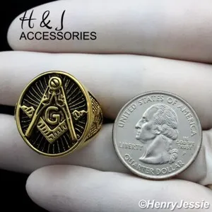 Authentic Arcane Masonic Mastery Ring – Black & Gold