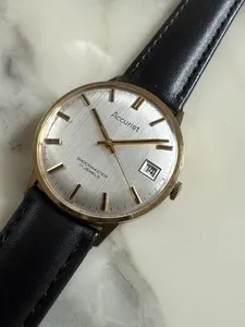 Authentic Accurist shock master, 33.5mm gold plated case, 17 Jewel, c1965