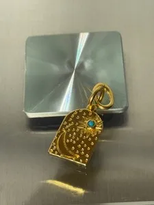 Authentic Mayamar 24K Gold Plated Lucky Amulets Turquoise Window Sun & Moon Pendant 1.5"