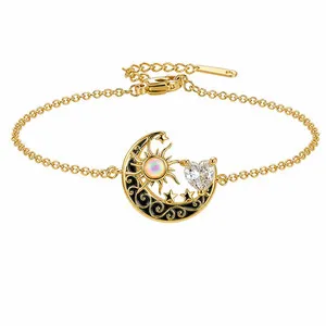 Authentic Celestial Harmony: The Sun, Moon, and Star Talisman Bracelet