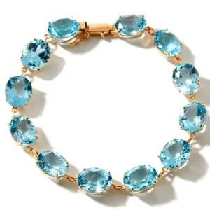 Authentic Empyrean Harmony: Blue Topaz Tennis Bracelet