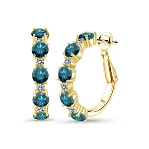 Authentic Celestial Radiance Birthstone Hoop Earrings