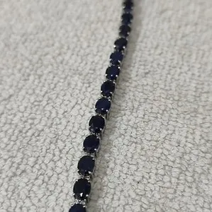 Authentic Celestial Azure: The Sapphire Starlight Tennis Bracelet