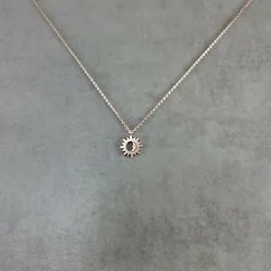 Authentic Sun Moon ROSE GOLD Plated Necklace Crescent Lunar Eclipse Nature Friendship
