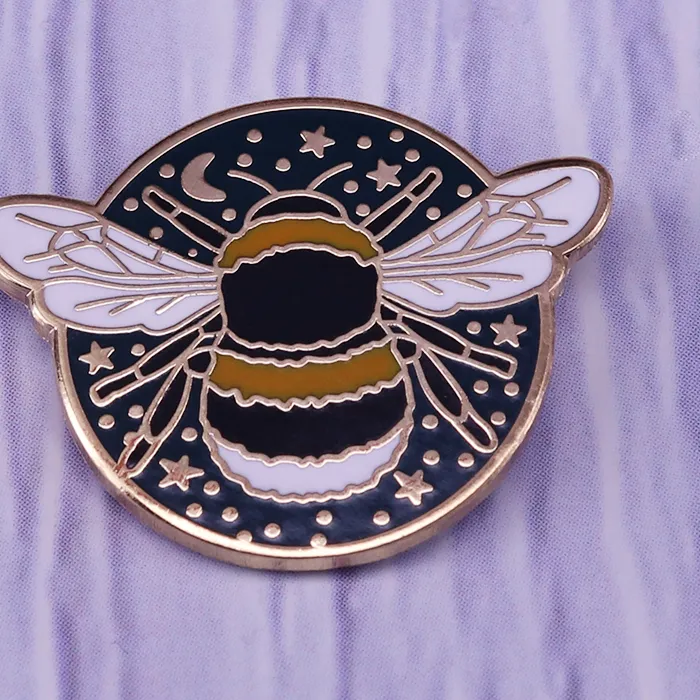 Authentic Cute Fat Bee Bumblebee Stars Moon Pin Insect Goth Jewelry Backpack Hat Accessories