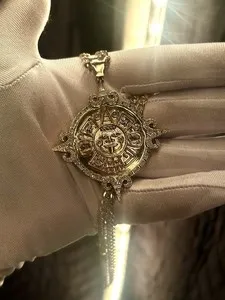Authentic Sun Stone of the Ancients Moissanite and Gold Talisman