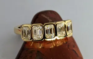 Authentic The Quintessence of Light: Emerald-Cut Moissanite Sanctuary Ring