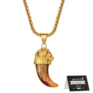 Authentic Majestic Gold‑Plated Lion King Pendant – 22‑Inch Sacred Guardian Necklace
