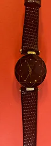 Authentic Vintage St. Marin Watch 18K Gold Plated Mountain Dial Lizard Calf Leather Band