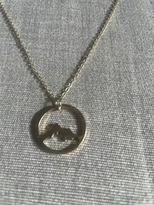 Authentic Mountain Necklace Pendant Adventure Charm Chain Hiking Jewelry Gold Plated