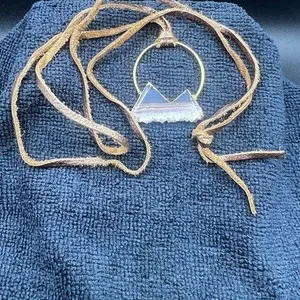 Authentic The Celestial Peak: Druzy Agate and Gilded Leather Talisman