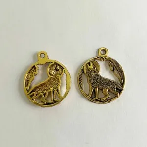 Authentic Lunar Howl: The Celestial Guardian Gold Pendant