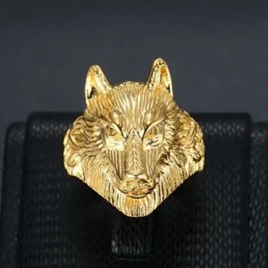 Authentic The Alpha Guardian: 18k Gold-Plated Wolf Totem Ring