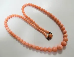 Authentic Radiant Dawn Angel Skin Coral Graduated Bead Sacred Necklace