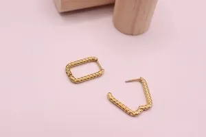 Authentic Radiant Gateway Rectangular Hoops in Sun-Forged Gold