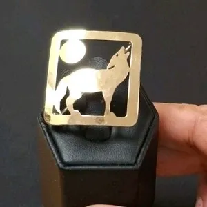 Authentic Lunar Howl: The Hammered Gold Wolf Totem