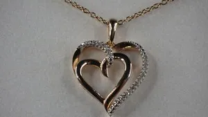 Authentic Celestial Heart Radiance: A Gold-Plated Sterling Silver Diamond Talisman