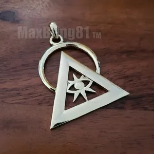 Authentic The All-Seeing Vanguard: Gold-Plated Illuminati Pyramid Pendant